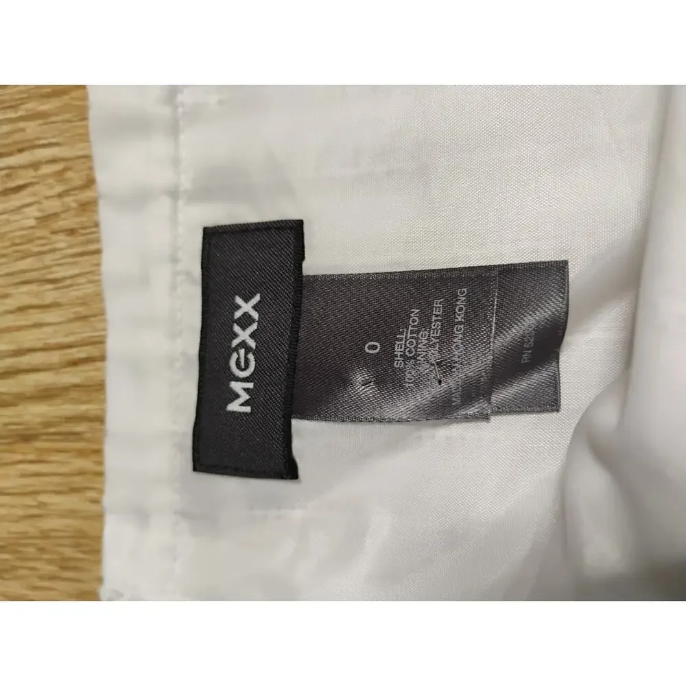 Mexx White Bubble Skirt Waist Mini Cotton Tiered A2718 Womens 0